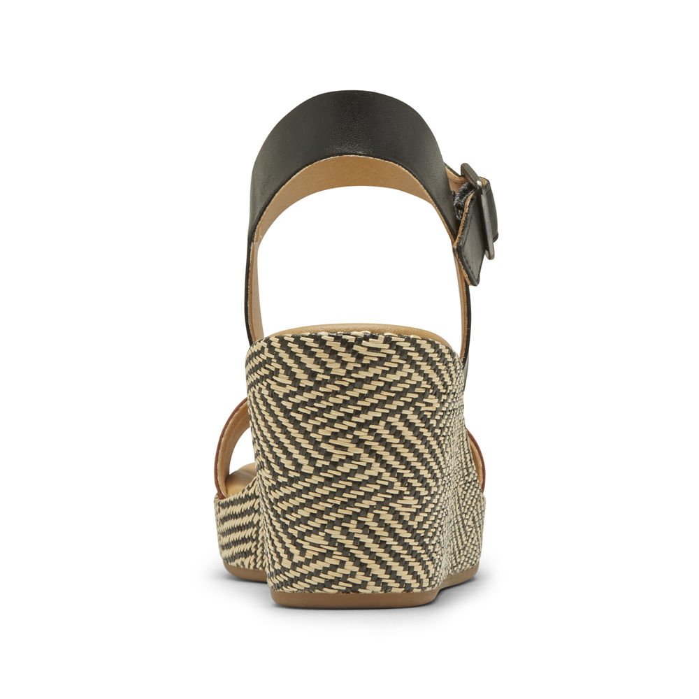 Rockport Sandaler Dame Svartbrune - Lyla Ankle-Strap - FEKM23074